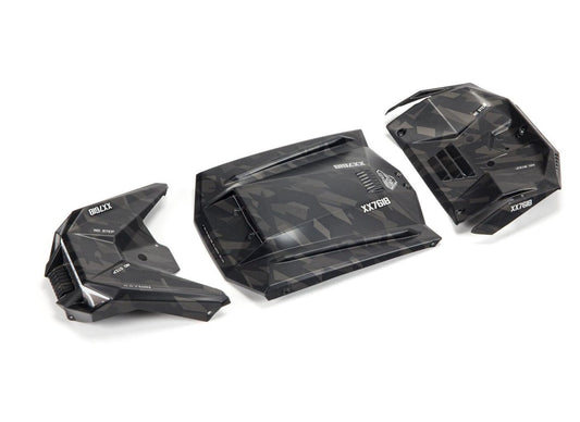 Arrma ARA411023 Exterior Body Panels Painted Black Camo FIRETEAM - PowerHobby