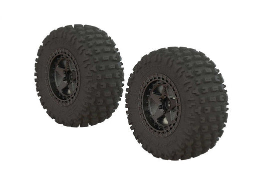 Arrma ARA550087 Dboots 'Fortress SC Tire Set Glued Gun Metal (2) Senton 3S - PowerHobby