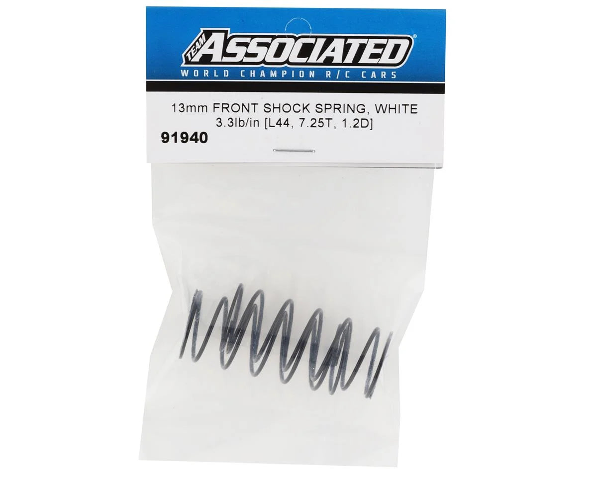 Associated 13mm Front Shock Spring (White/3.3lbs) ASC91940