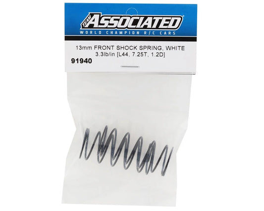 Associated 13mm Front Shock Spring (White/3.3lbs) ASC91940