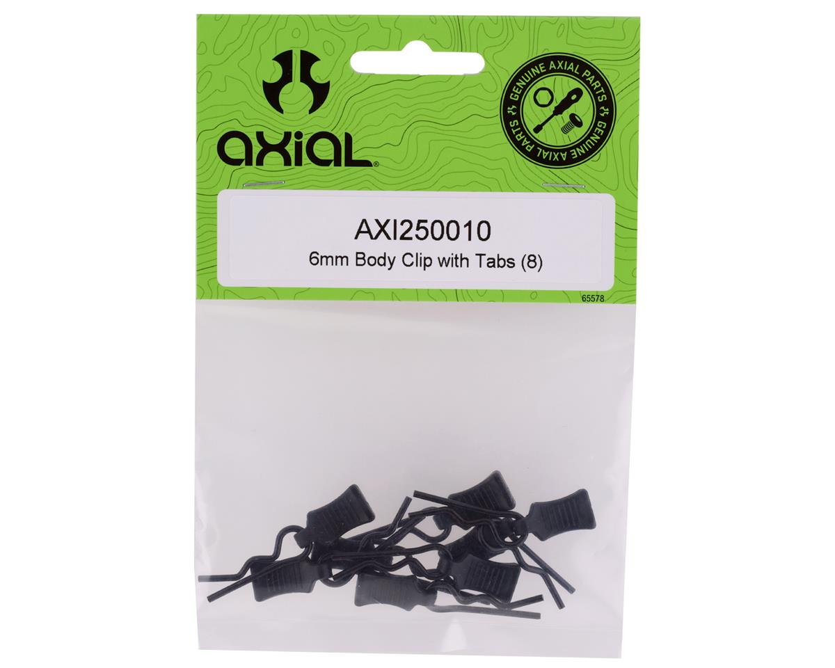 Axial Part #AXI250010 6mm Body Clip w/Tabs (8)