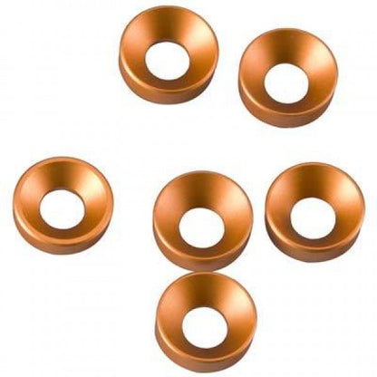 Axial Part #AXA1104 Cone Washers, 3x6.9x2mm, Orange (6pcs)