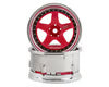 DS Racing Part #DS-DE-023 Drift Element 5 Spoke Drift Wheel (Pink Face/Chrome Lip/Chrome Rivets) (Adjustable Offset) w/12mm Hex