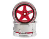 DS Racing Part #DS-DE-024 Drift Element 5 Spoke Drift Wheels (Pink Face/Chrome Lip/Black Rivets) (Adjustable Offset) w/12mm Hex