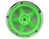 DS Racing Part #DS-DE-028 Drift Element 5 Spoke Drift Wheels (Flu Green/Chrome Lip/Black Rivet) (2) (Adjustable Offset) w/12mm Hex