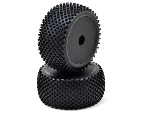 ECX Part #ECX43003 Rear Tire, Pre-mount, Black Wheel (2): 1/10 2WD Boost