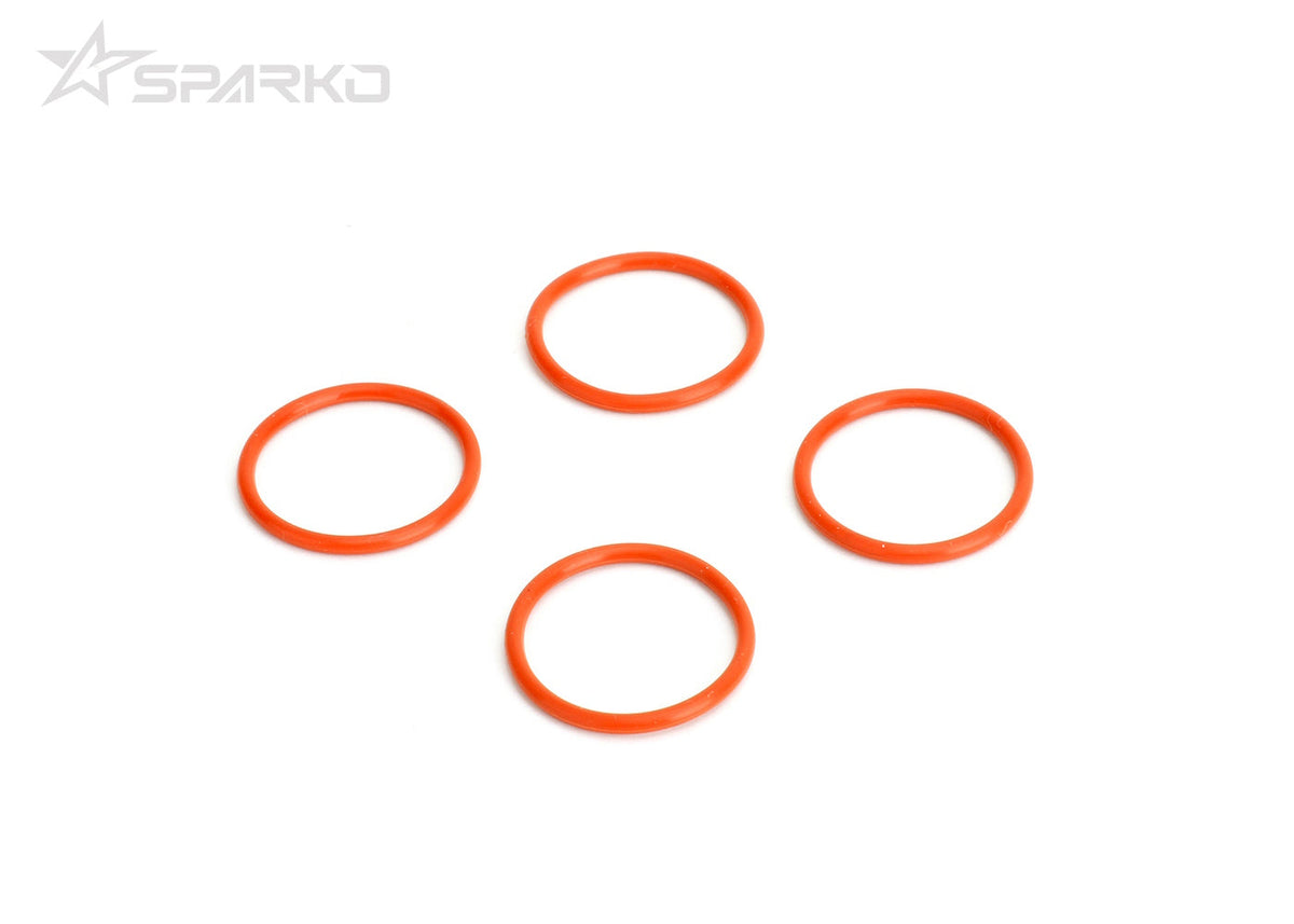 Powerhobby Sparko F8 Shock Spring Adjust Nut O-Ring (4pcs) Orange - PowerHobby