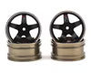 Firebrand RC Part #FBR1MTXHI5073 HighFive PRO SERIES Aluminum Drift Wheels (4) (Gunmetal/Black) (9mm/12mm Offset) w/12mm Hex