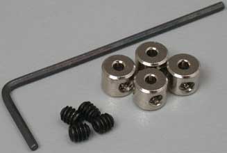 Great Planes Part #GPMQ74300 1/16" Nickel-Plated Brass Wheel Collars