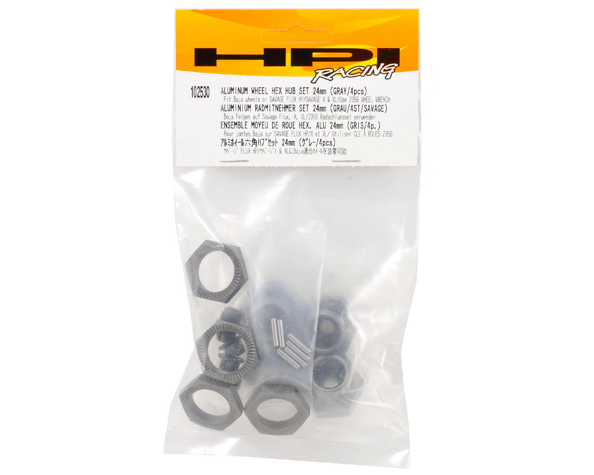 HPI Racing Part #102530 24mm Aluminum Wheel Hex Hub Set (Gray) (4)