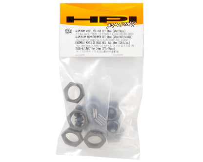 HPI Racing Part #102530 24mm Aluminum Wheel Hex Hub Set (Gray) (4)