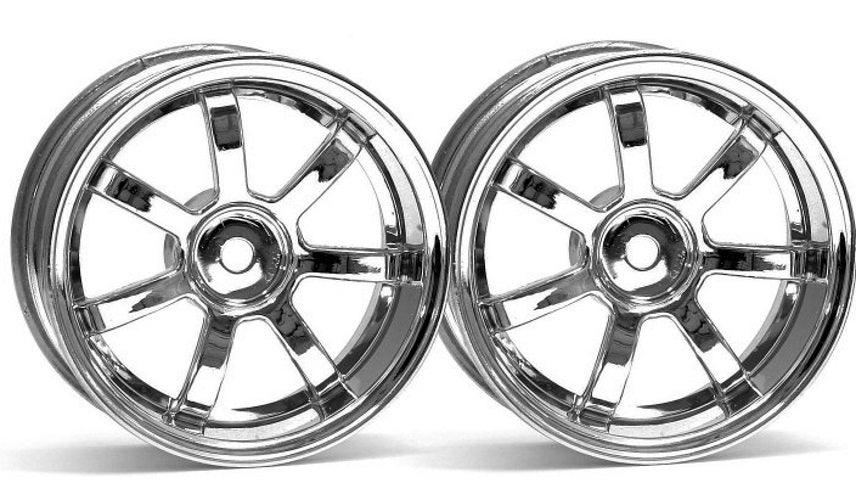 HPI Rays Gram Lights 57S-Pro Wheel Chrome 6mm Offset For Touring Car Tires - PowerHobby