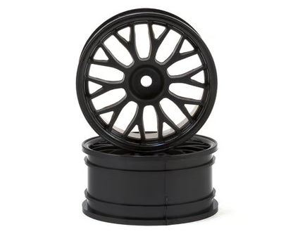 HPI Racing Part #3716 26mm Mesh Touring Car Wheel (Black) (2) (3mm Offset) w/12mm Hex
