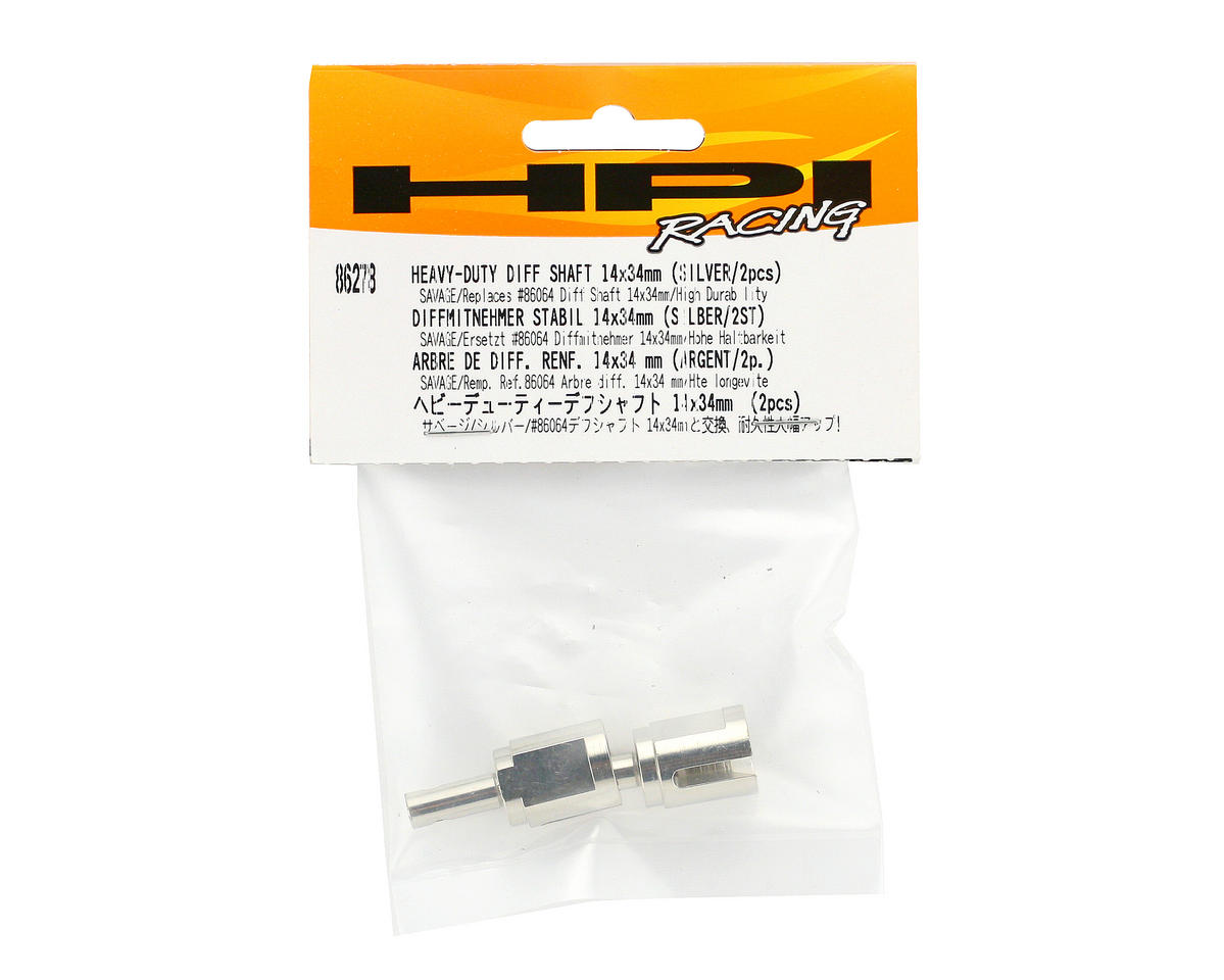 HPI Racing Part #86278 Heavy Duty Diff. Shaft 14x34mm (Silver) (Savage/Savage X)