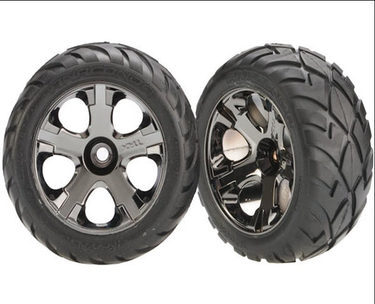 Traxxas 3777A Tires & Wheels Assembled All Star Black Chrome Anaconda Tires
