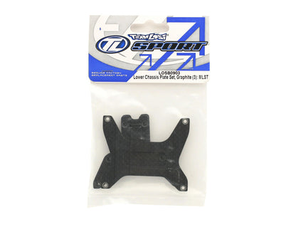 Team Losi Part #LOSB0903 Lower Chassis Plate Set, Graphite (3) (MLST/2)