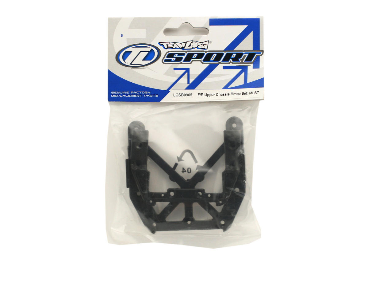 Team Losi Part #LOSB0905 Front/Rear Upper Chassis Brace Set (MLST/2)