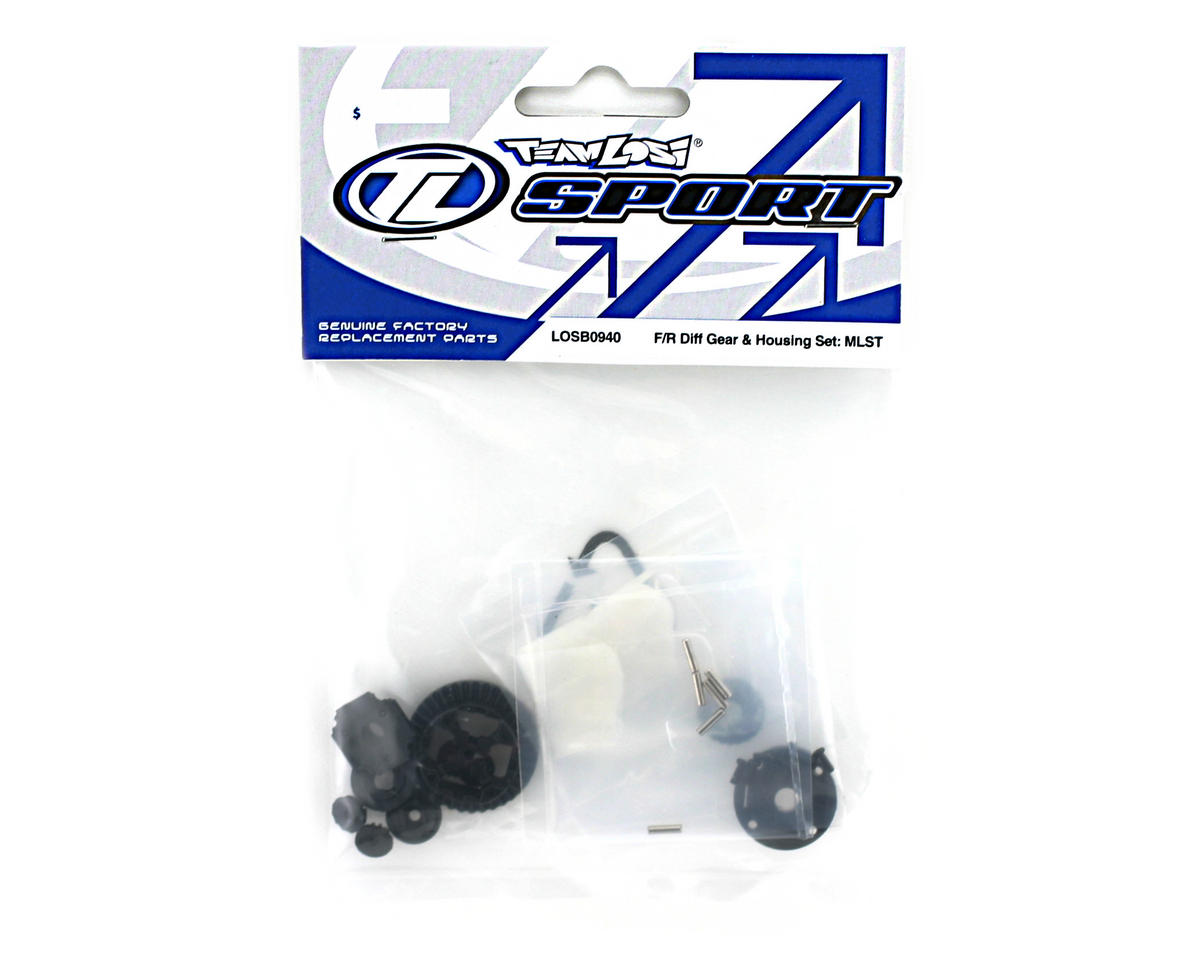 Team Losi Part #LOSB0940 Front/Rear Differential Gears & Housing (Mini-LST) Black