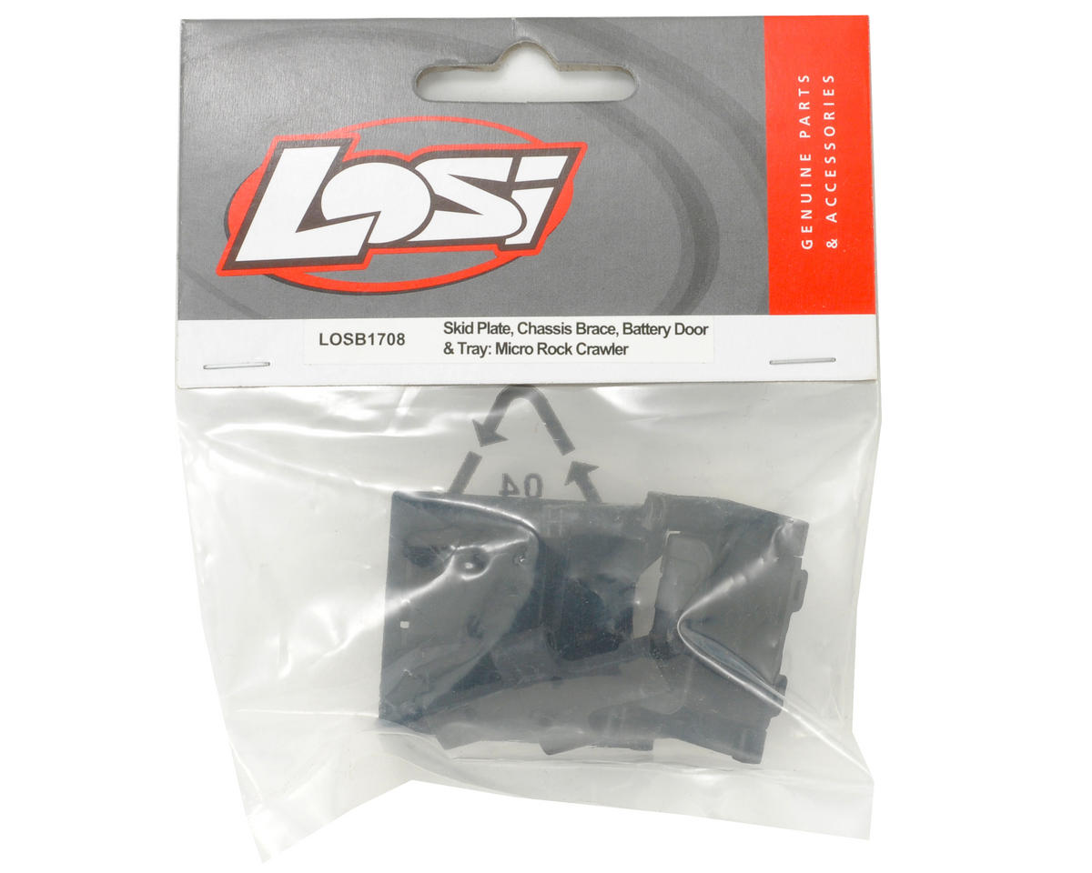 Team LOSI Part #LOSB1708 Skid Plate, Chassis Brace, Battery Door & Tray Set: Mirco Rock Crawler