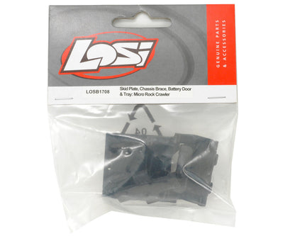 Team LOSI Part #LOSB1708 Skid Plate, Chassis Brace, Battery Door & Tray Set: Mirco Rock Crawler