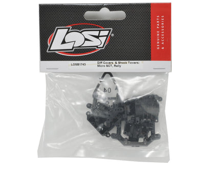 Team Losi Part #LOSB1743 Differential Cover & Shock Tower Set: Micro SCT, Rally