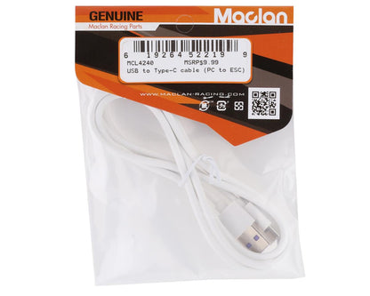 Maclan Part #MCL4240 USB 2.0 to Type-C cable (PC to ESC Data Cable)