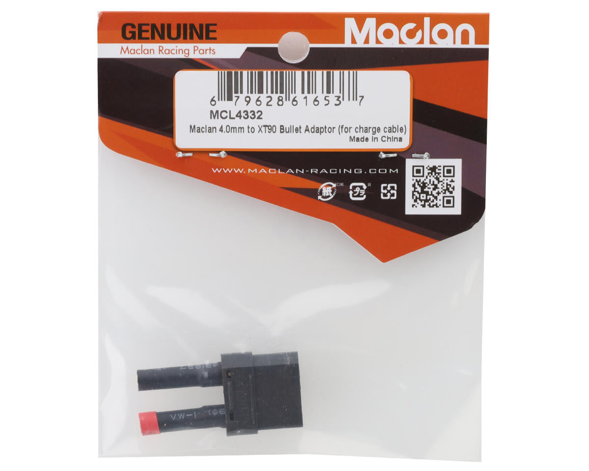Maclan Part #MCL4332 Charge Adapter Cable (4mm Bullet to XT90)