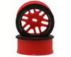 NEXX Racing Part #NX-USA-EVOAWD-F+2-R Mini-Z AWD "JUD" EVO Front Threaded Side-Wall Carbon Fiber Rims (2mm Offset) (Red) (2)