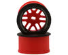 NEXX Racing Part #NX-USA-EVOAWD-R+1-R Mini-Z AWD "JUD" EVO Rear Threaded Side-Wall Carbon Fiber Rims (1mm Offset) (Red) (2)