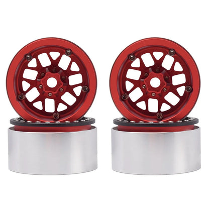 Powerhobby Aluminum 2.2" Beadlock Wheels Red (4) 1/10 Rock Crawler - PowerHobby