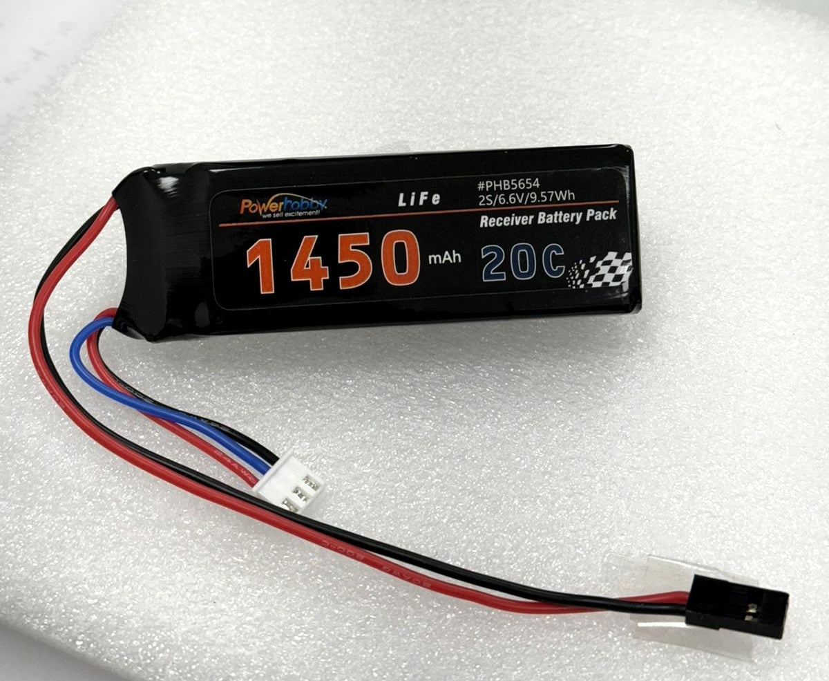 Powerhobby LiFe 2S 6.6V 1450mah LiFe Receiver Battery Pack - PowerHobby