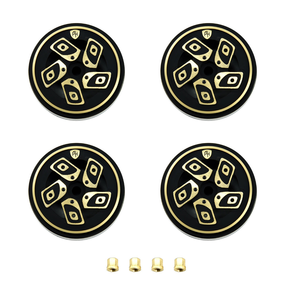 Powerhobby 1.0" Z8 Brass Beadlock Crawler Wheels 1/24 Axial SCX24 Jeep Bronco - PowerHobby