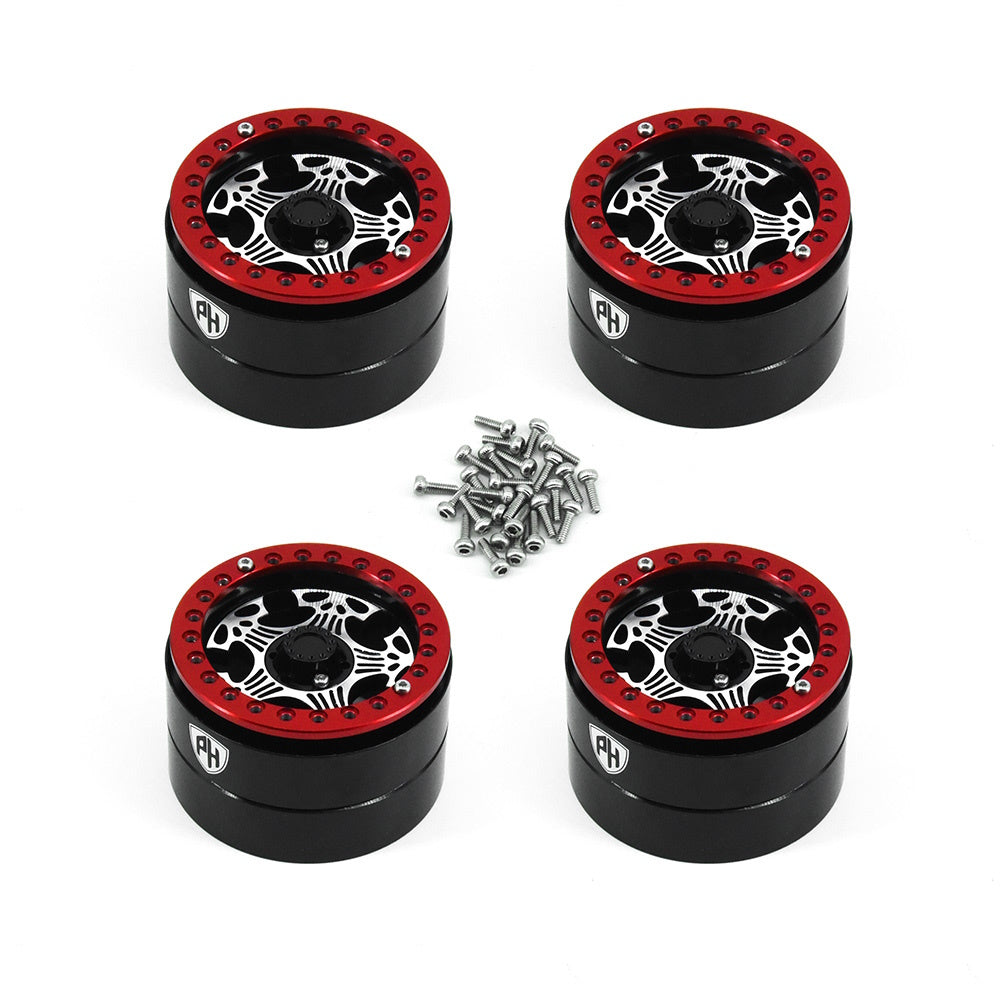 Powerhobby Aluminum 2.2" Beadlock Wheels Red (4) 1/10 Rock Crawler - PowerHobby