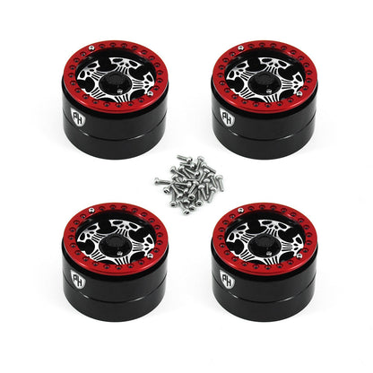 Powerhobby Aluminum 2.2" Beadlock Wheels Red (4) 1/10 Rock Crawler - PowerHobby