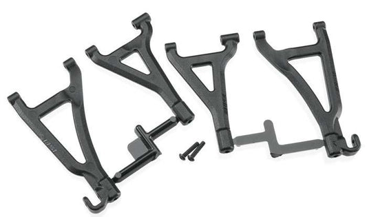 RPM 80692 Front Upper & Lower A-Arm Set Black Traxxas 1/16 E-Revo - PowerHobby