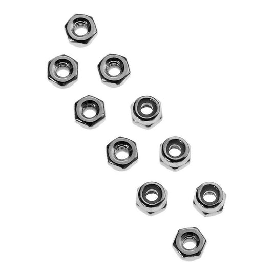 Axial Part #AXA1041 Nylon Locknut M2.6 Silver 10pcs