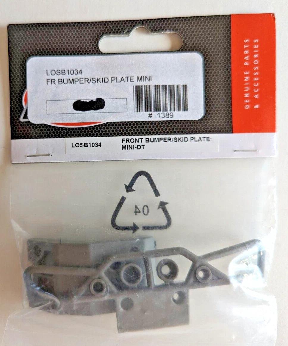 Team Losi Part #LOSB1034 Front Bumper/Skid Plate: Mini-DT