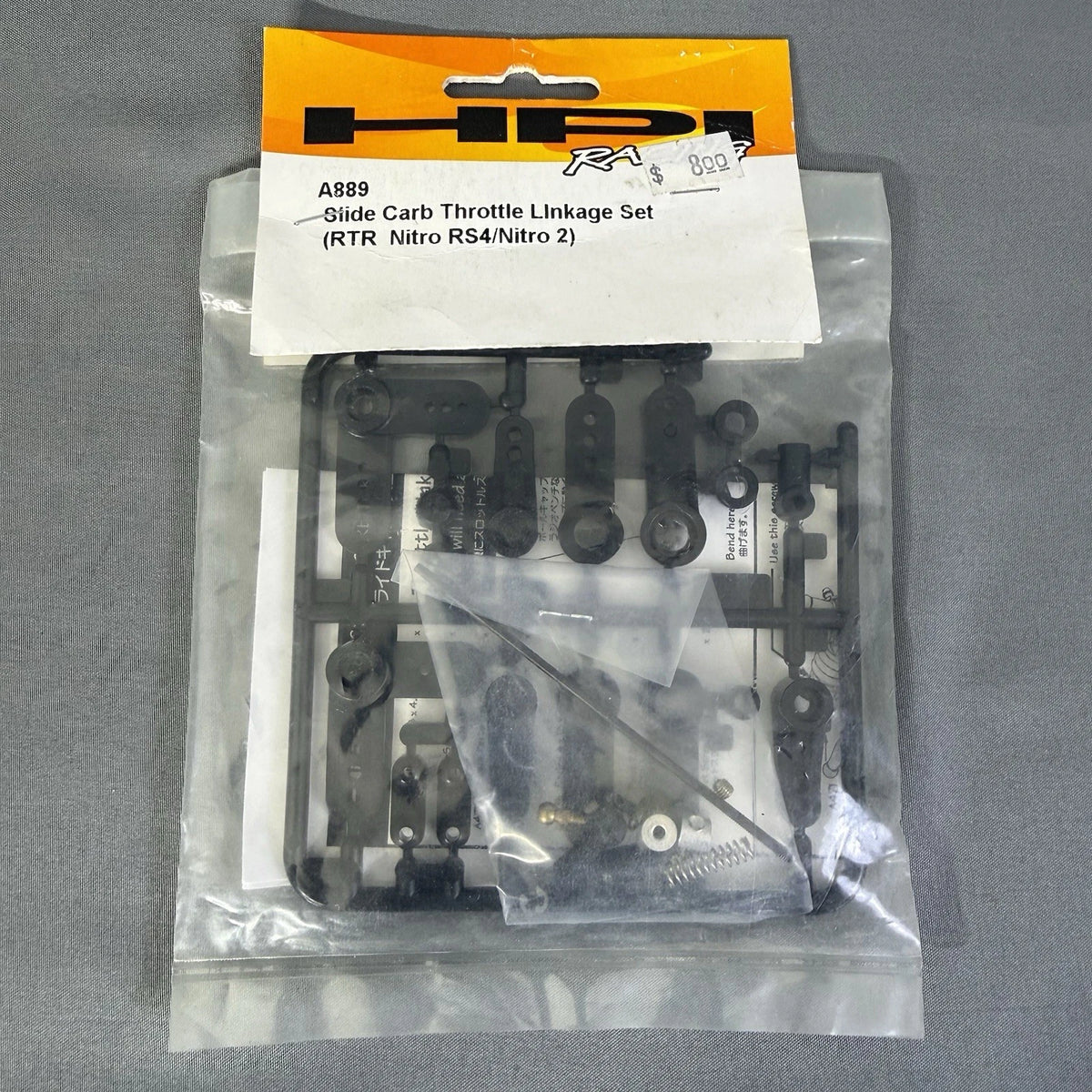HPI Racing Part #A889 Slide Carb Throttle Linkage Set (RTR Nitro RS4/Nitro 2)