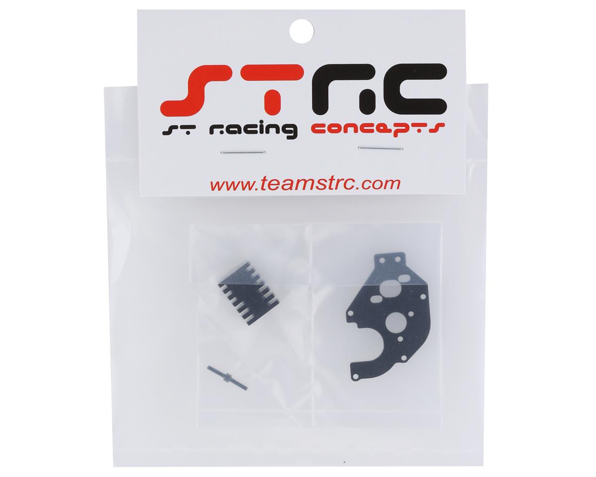 STRC Part #STA31608BK CNC Machined Aluminum Motor Plate w/built in Heatsink Axial SCX24 BLACK