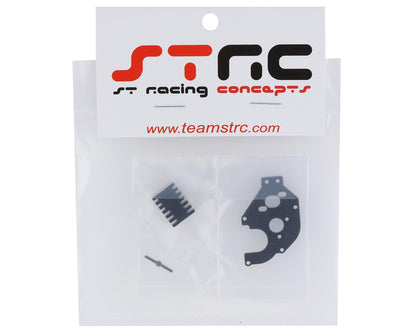 STRC Part #STA31608BK CNC Machined Aluminum Motor Plate w/built in Heatsink Axial SCX24 BLACK