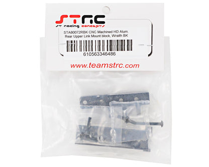 STRC Part #STA80072RBK CNC Machined HD Aluminum Rer Upper Link Mount Block, Wraith BLACK