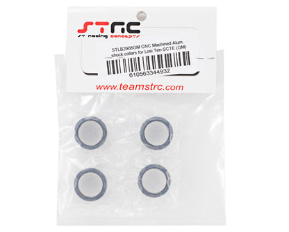 STRC Part #STLB2908GM CNC Machined Aluminum Shock Collars for Losi Ten-SCTE GUN METAL