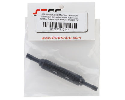 STRC Part #STRA45NBK CNC Machined Aluminum 4mm/5mm Thin-Walled Wheel Nut Wrench for Mini Crawlers (SCX/AX24, TRX4M) BLACK