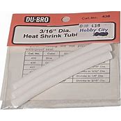DU-BRO Part #438 RC Heat Shrink Tubing 3/16" (4.7mm) Heat Shrink (White) 3/pkg