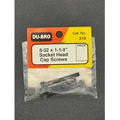DU-BRO Part #319 8-32 x 1-1/4" Socket Head Cap Screws – Standard Black Oxide RC Hardware
