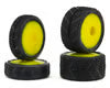 UpGrade RC Part #UPG-10011-Y Micro Spiker Pre-Mounted Front and Rear Carpet Tires for Losi® Micro-B (Yellow)