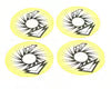 UpGrade RC Part #UPG-1649 "Vortex" Truggy Wheel Graphic Kit (Yellow/Black)